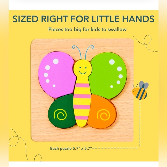 Great Condition Wooden Puzzles for Toddlers Set of 6 Includes Storage Bag - Picture 4 of 10